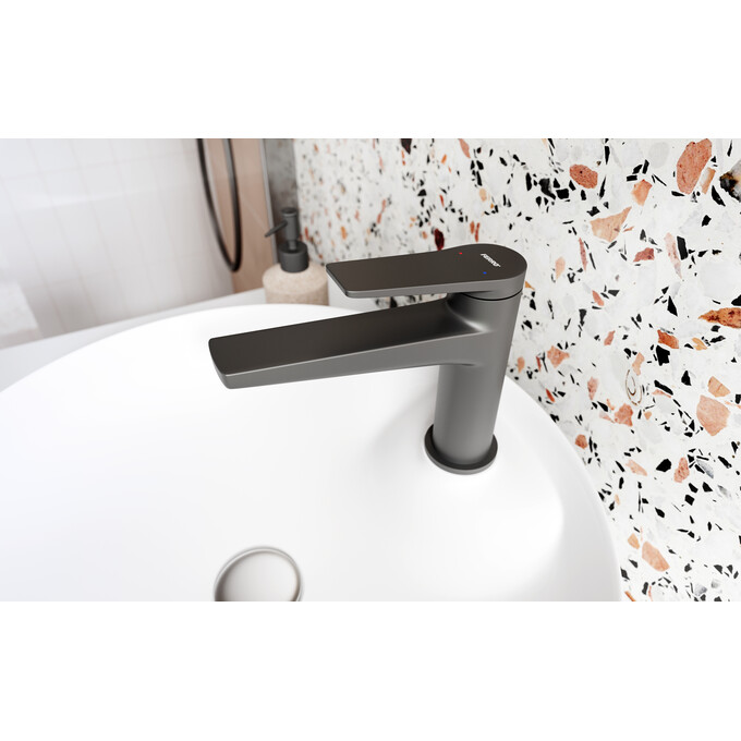 Змішувач для умивальника Ferro Stratos Black Matt BSC2BL (чорний матовий), фото , изображение 3