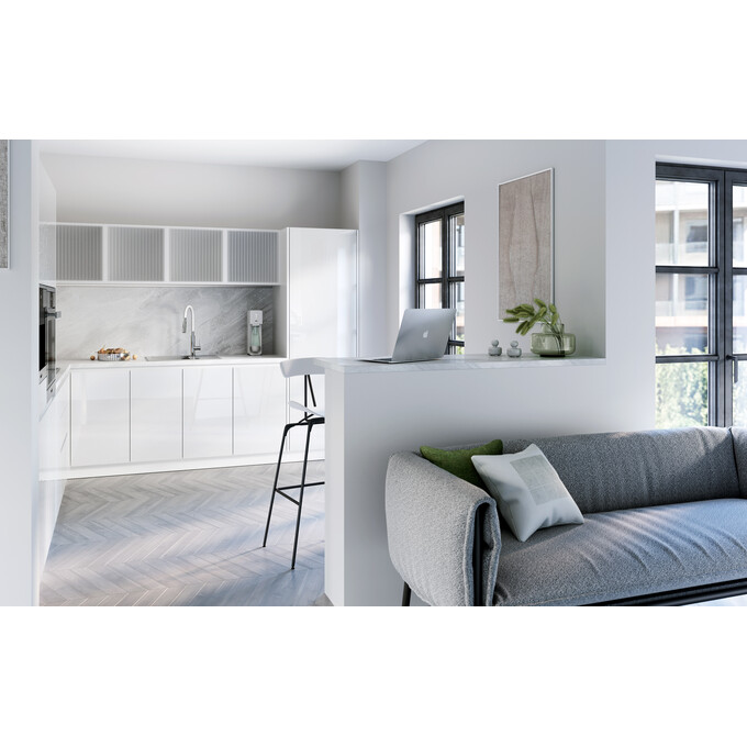 Мийка для кухні Ferro Mezzo II Grey DRGM48/58GA (58x48 см, сіра, з сифоном та клапаном-автоматом), Доступні розміри: 58 x 48, Колір виробника: сірий, фото , изображение 3