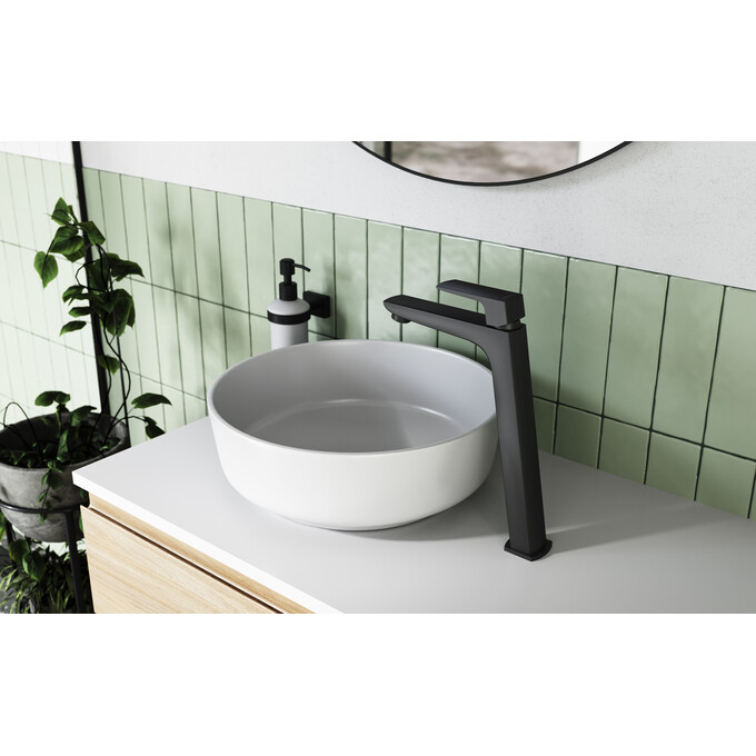 Змішувач для умивальника Ferro Vitto Verdeline Black Matt BVI2LVLBL (чорний матовий, високий), Колір виробника: чорний матовий, фото , изображение 3