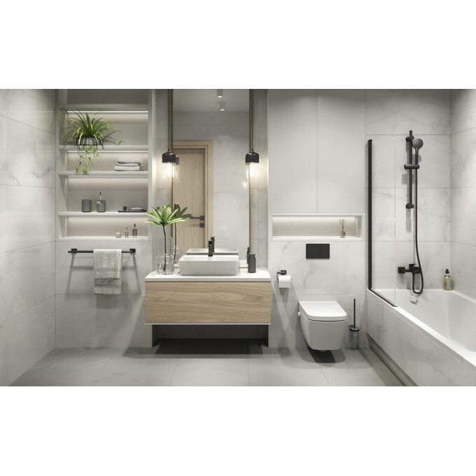 Смеситель для умывальника Ferro Vitto Verdeline Black Matt BVI2VLBL (черный матовый, с донным клапаном), Цвет производителя: черный матовый, фото 2