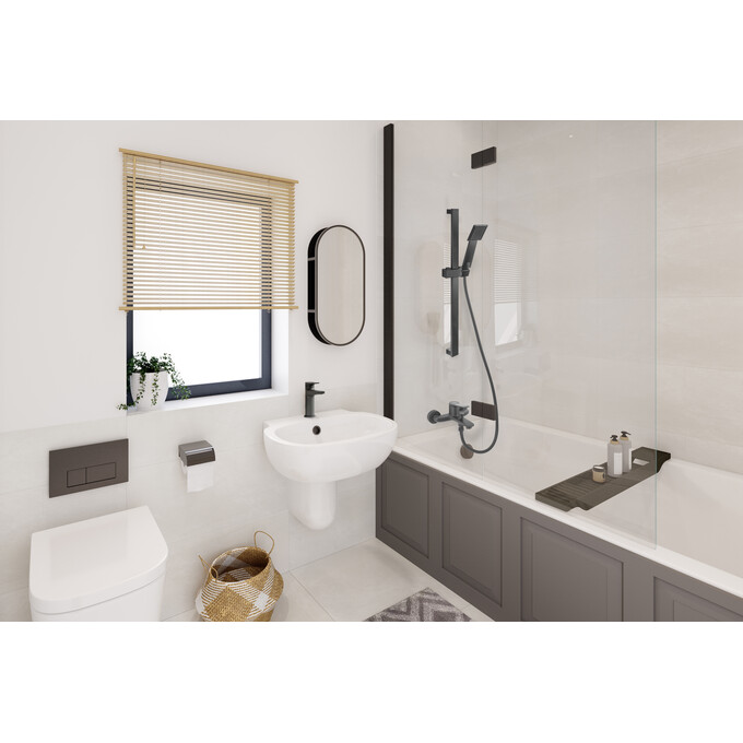 Змішувач для умивальника Ferro Stratos Black Matt BSC2BL (чорний матовий), фото , изображение 5