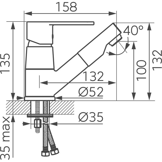Змішувач для умивальника Ferro Algeo Chrome BAG2APO (з висувною лійкою), фото , изображение 3
