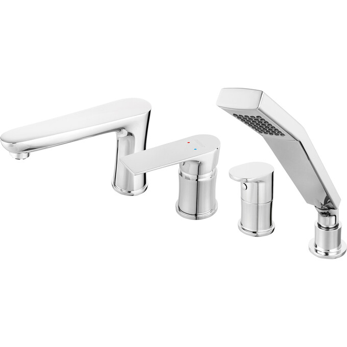 Змішувач на борт ванни Ferro Algeo Square Chrome BAQ11A (на чотири отвори), фото 