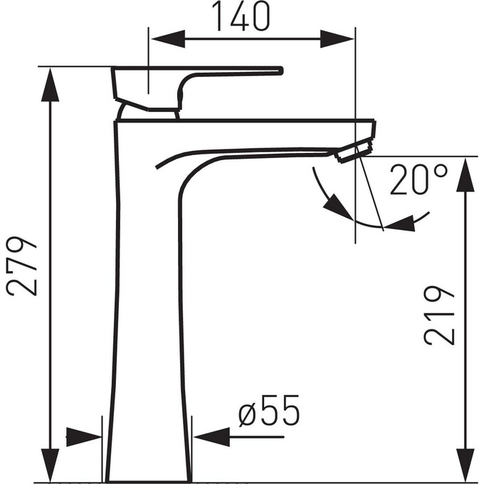 Змішувач для умивальника Ferro Algeo Square Black Matt/Chrome BAQ2LBLC (чорний матовий/хром, високий), фото , изображение 2