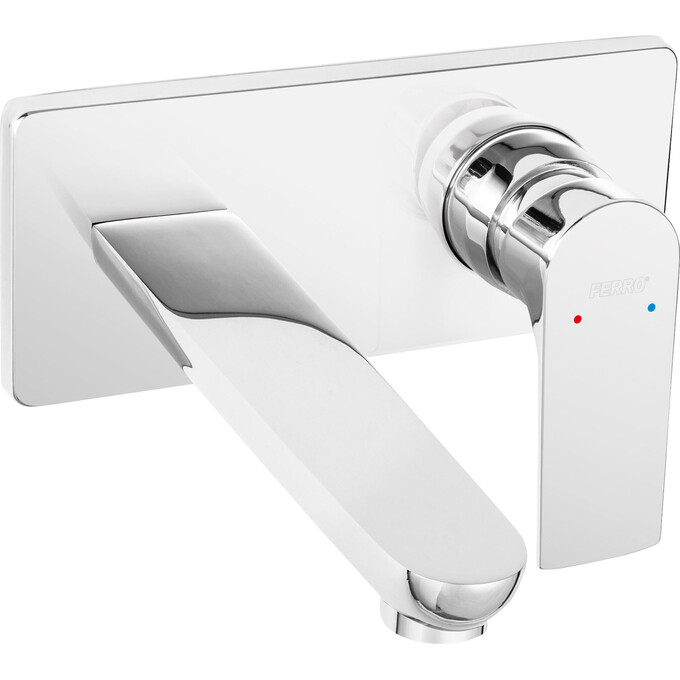 Смеситель скрытого монтажа для умывальника Ferro Algeo Square Chrome BAQ3PA18 (внутренняя часть в комплекте), фото 