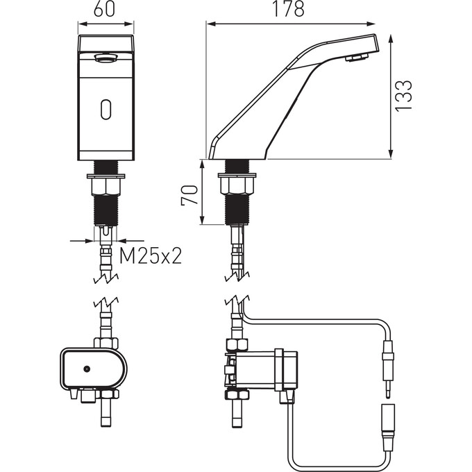 Кран для раковины Ferro Sirocco Sensor Chrome BBB101 (сенсорный, без смешивания), фото 4