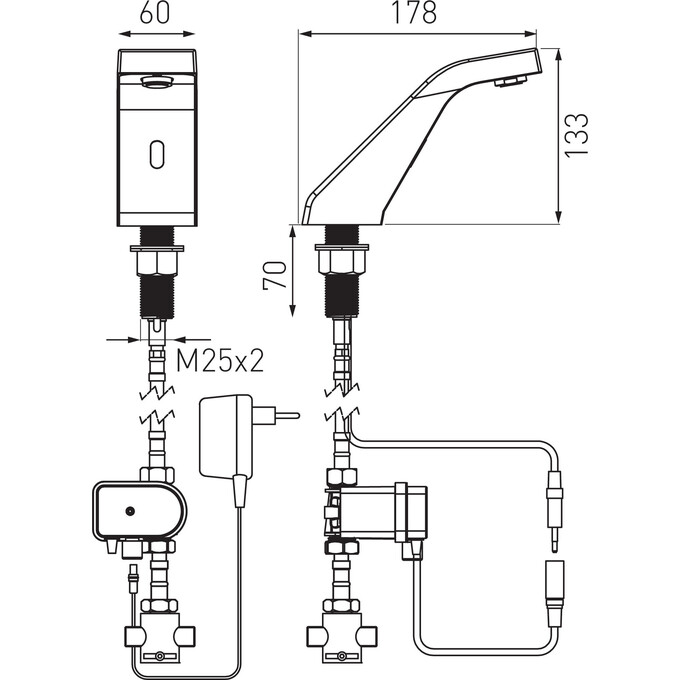 Смеситель раковины Ferro Sirocco Sensor Power-Safe Pre-Mixed Chrome BBB101SM (сенсорный), фото 4