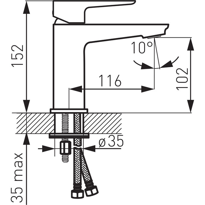 Змішувач для раковини Ferro Adore BDR2, фото , изображение 3