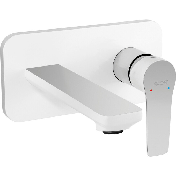 Смеситель скрытого монтажа для умывальника Ferro Adore White Matt/Chrome BDR3PA (белый матовый/хром, внутренняя часть в комплекте), Цвет производителя: белый матовый, хром, фото 