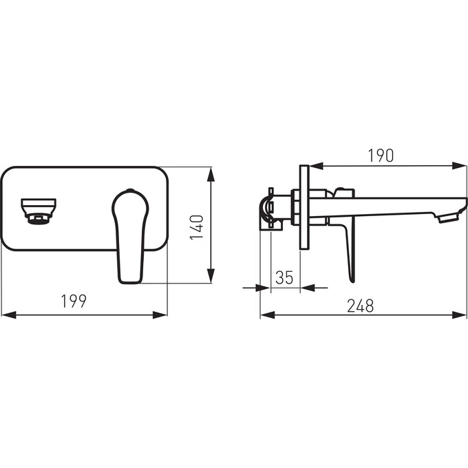 Смеситель скрытого монтажа для умывальника Ferro Adore Black Matt/Chrome BDR3PABLC (черный матовый/хром, внутренняя часть в комплекте), Цвет производителя: черный матовый, хром, фото 4