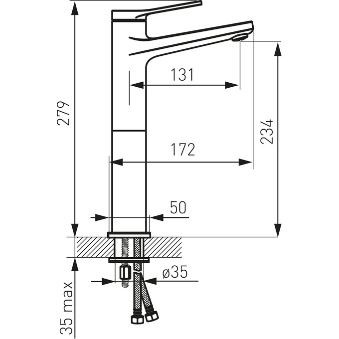 Смеситель для умывальника Ferro Stratos Black Matt BSC2LBL (черный матовый, высокий), фото 3