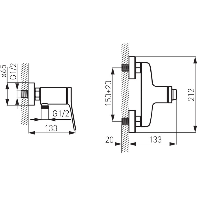 Змішувач для душу Ferro Stratos Black Matt BSC7BL (чорний матовий), фото , изображение 5