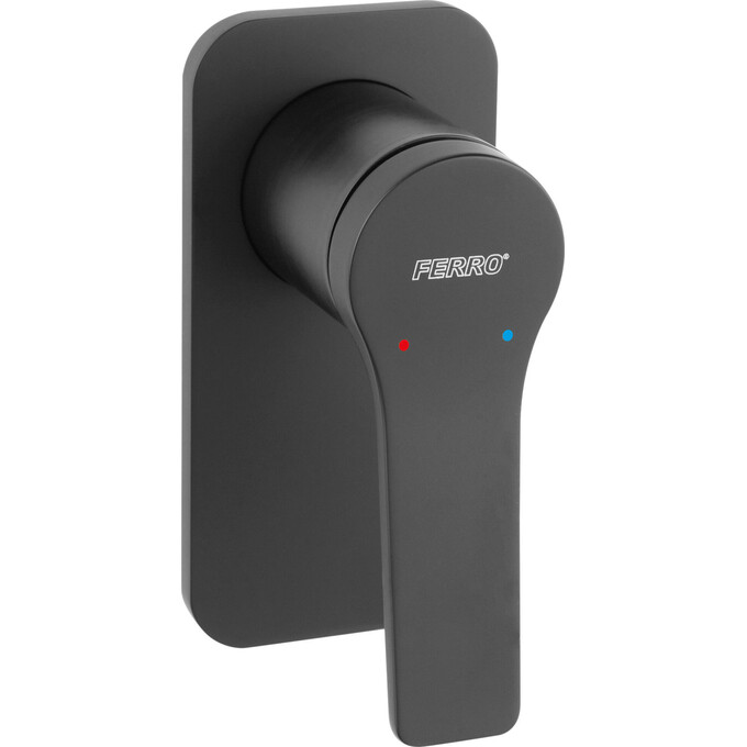 Смеситель скрытого монтажа для душа Ferro Stratos Black Matt BSC7PABL (черный матовый, внутренняя часть в комплекте), Цвет производителя: черный матовый, фото 