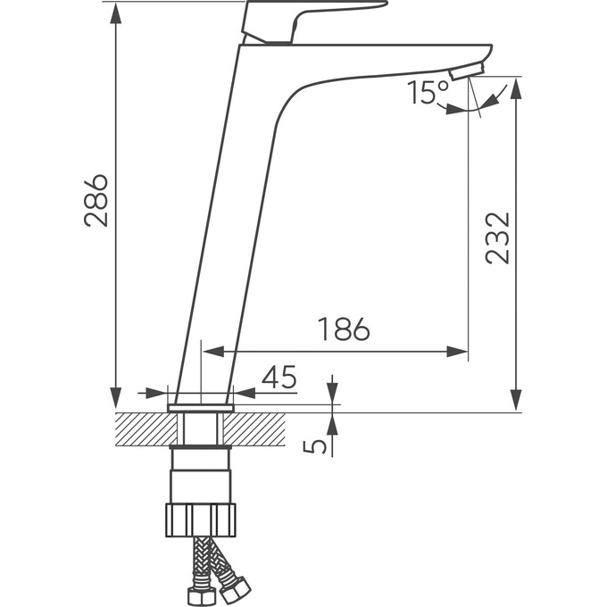 Змішувач для умивальника Ferro Vitto Verdeline Chrome BVI2LVL (хром, високий), Колір виробника: хром, фото , изображение 4