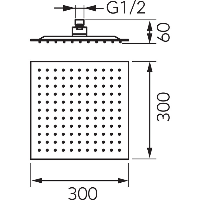 Верхний душ Ferro Black Matt DSN08BL (черный матовый), фото 2