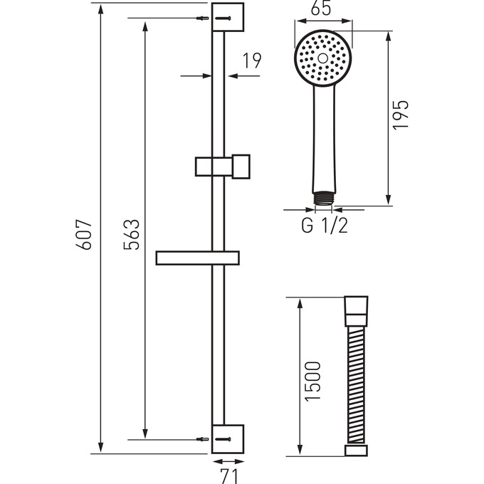 Душовий комплект Ferro N120, фото , изображение 3