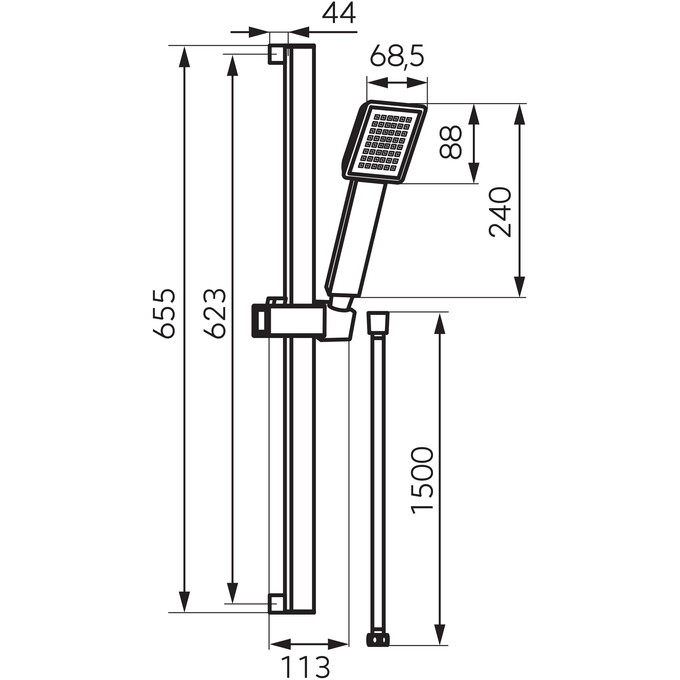 Душовий гарнітур Ferro Sinus Chrome N170B (хром), Колір виробника: хром, фото , изображение 2