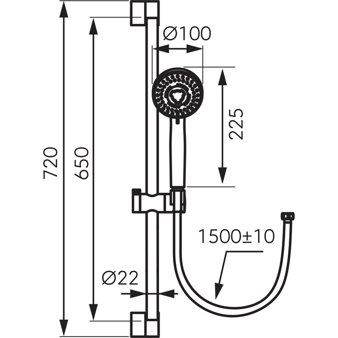 Душовий гарнітур Ferro Horn Black Matt N370BL-B (чорний матовий), фото , изображение 2