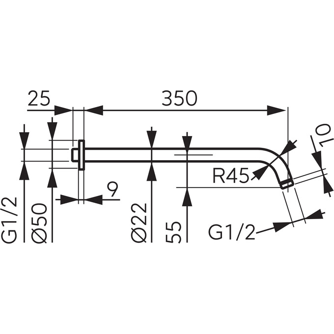 Кронштейн душовий Ferro Chrome RN350, фото , изображение 2