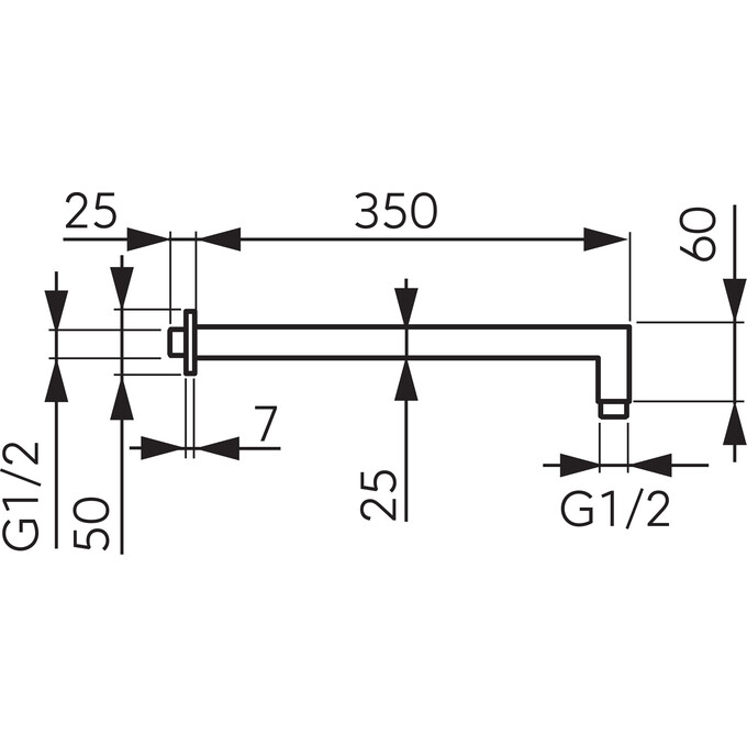 Кронштейн душовий Ferro Chrome RN350K, фото , изображение 2