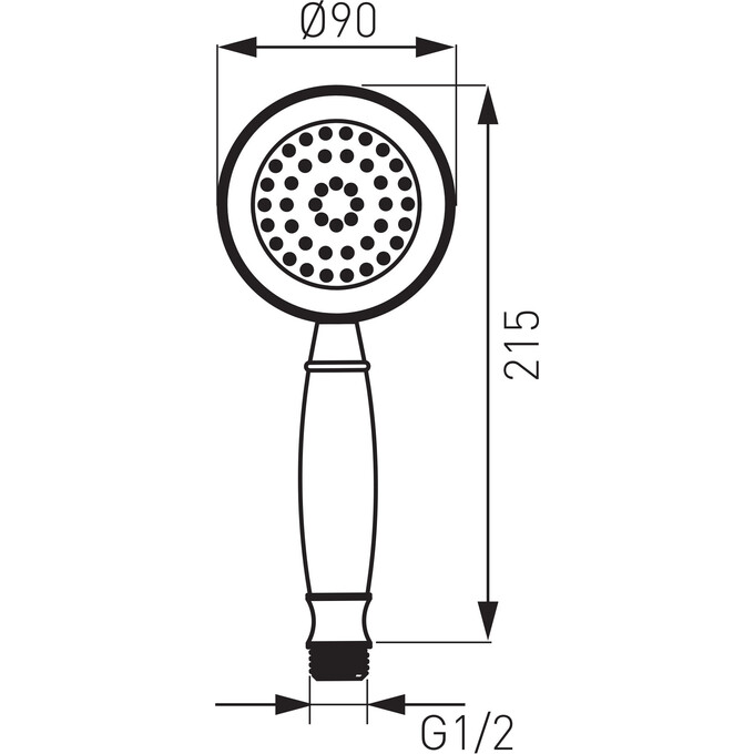 Лейка для душа Ferro Retro Chrome S160 (однорежимная), фото 2