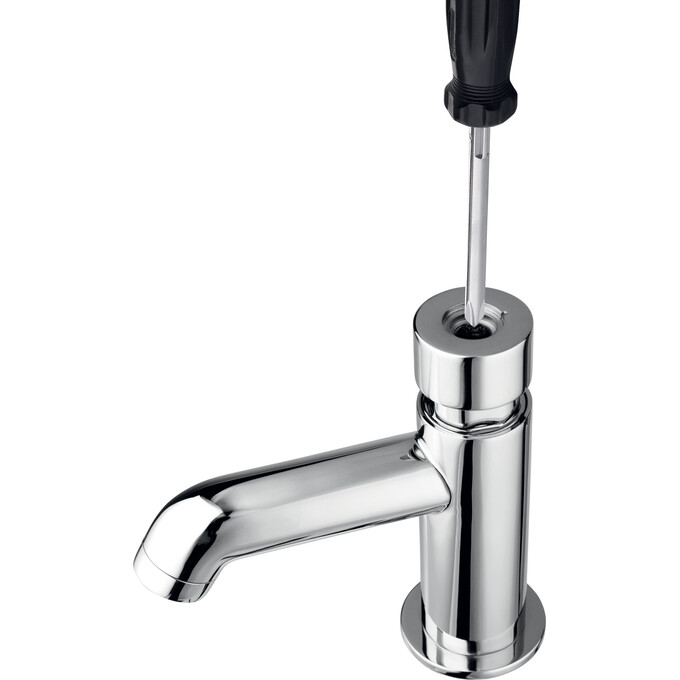 Змішувач для умивальника Ferro Press Chrome Z201R (натискний), фото , изображение 3