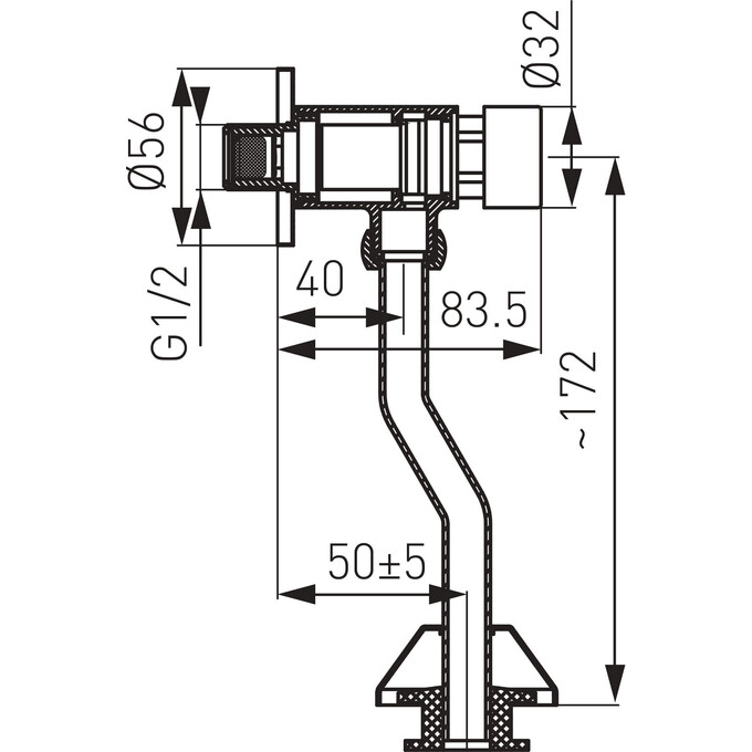 Кран для пісуару Ferro Chrome Z211, фото , изображение 4