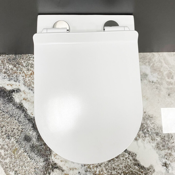 Безобідковий підвісний унітаз VBI Burano White VBI-020700 (воронкоподібний, з сидінням), фото , изображение 5