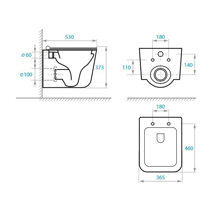 Комплект унитаз с инсталляцией 3 в 1: подвесной унитаз с сиденьем Koller Pool Kvadro Start KS-0530-QW-MB + инсталляция Koller Pool Dune 1200SL KP-112-001 + клавиша смыва Neon KP-226-17, фото 4