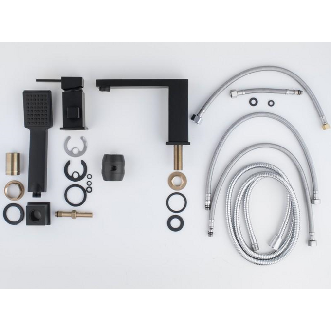 Змішувач на борт ванни Yoka Afeo Black Matt BW.AFEO-BLK (чорний матовий, на три отвори), фото , изображение 3