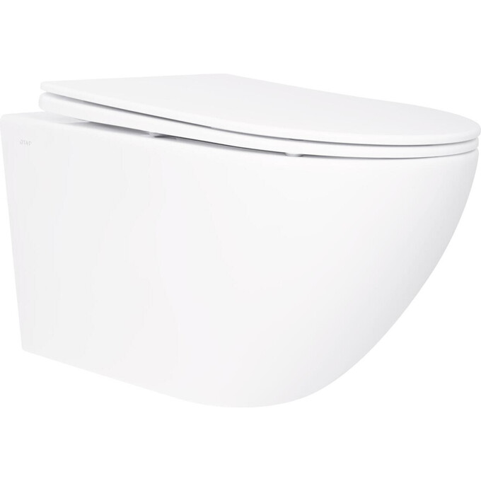 Безободковый подвесной унитаз Qtap Jay QT07335176W (с сиденьем), фото 