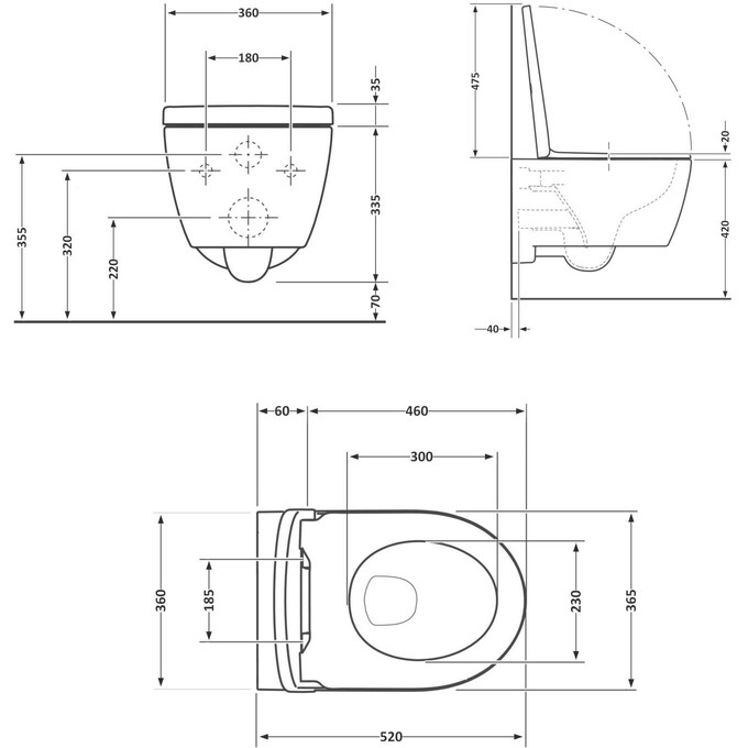 Безободковый подвесной унитаз Qtap Jay QT07335176W (с сиденьем), фото 14
