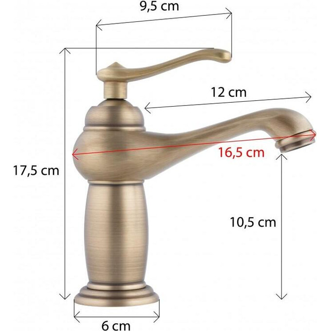 Змішувач для раковини Yoka Marena Brushed Gold BU.MARENA-GLD (брашований золотий), фото , изображение 6