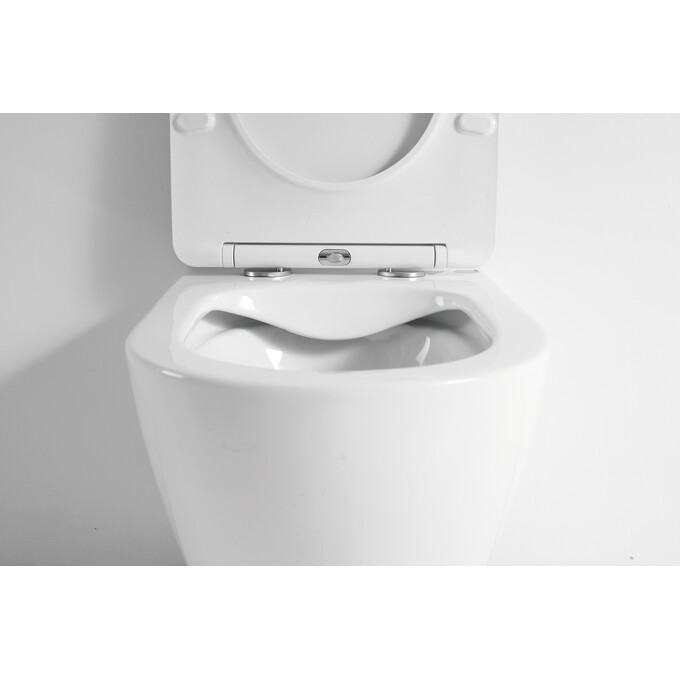 Безободковый подвесной унитаз Imprese Blatna N Rimless White Glossy c06801303 (с сиденьем), фото 2