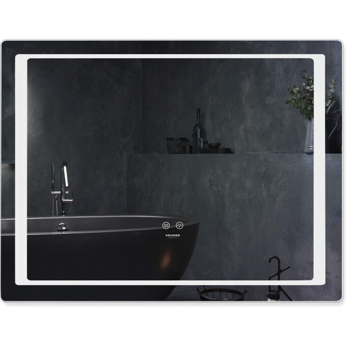 Зеркало для ванной комнаты Kroner KRP Spiegel HR2-9070 (90x70 см, с подсветкой и антизапотеванием), Доступные размеры: 90 x 70, фото 
