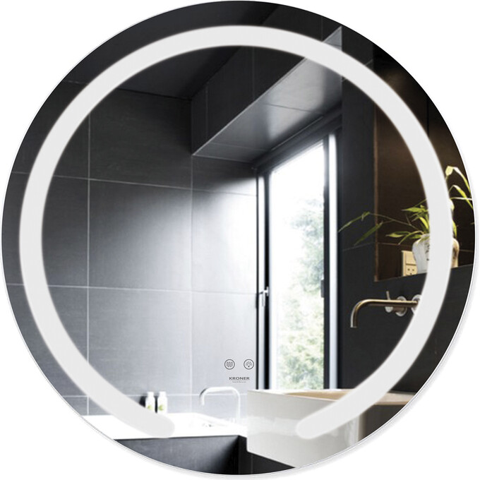 Зеркало для ванной комнаты Kroner KRP Spiegel R1-6060 (60x60 см, с подсветкой и антизапотеванием), фото 