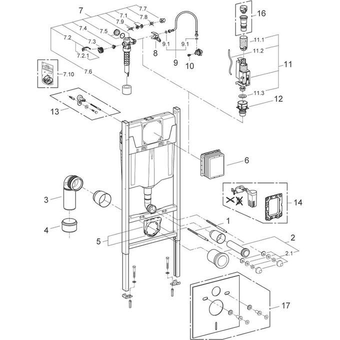 Комплект унитаз с инсталляцией 4 в 1 3884966KE493436T: подвесной унитаз с сиденьем Kroner Eifel Tornado WHI493436 + инсталляция Grohe Solido 3884966Q + клавиша смыва Grohe Even 38966000, фото 15