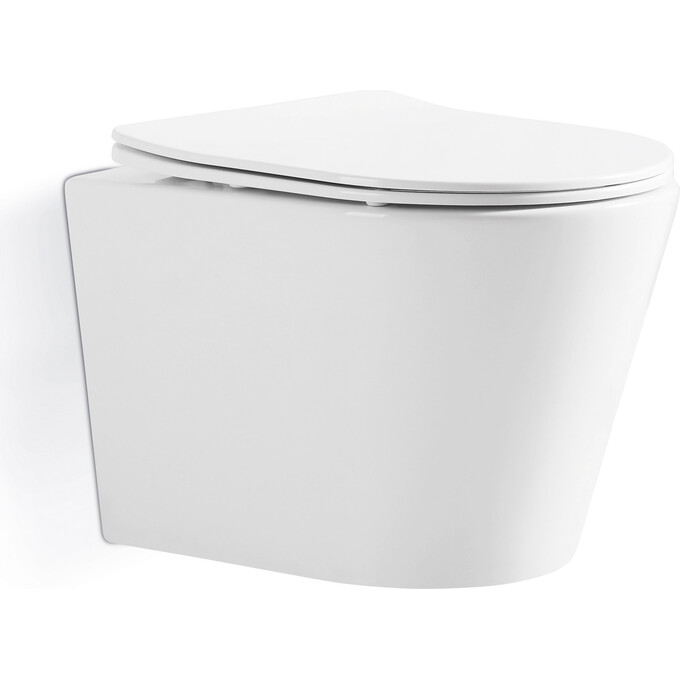 Безободковый подвесной унитаз Imprese Blatna N Rimless White Glossy c06801303 (с сиденьем), фото 