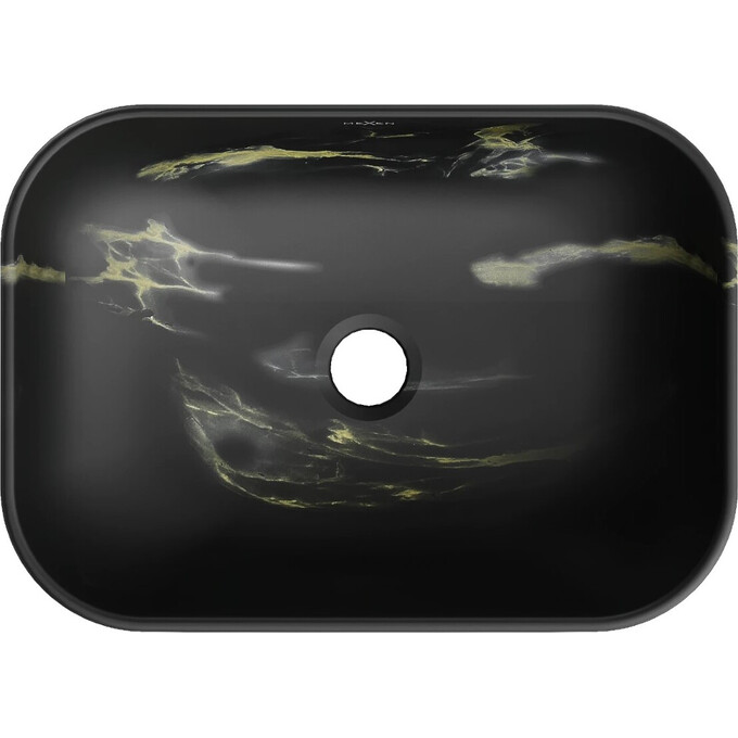 Умывальник Mexen Rita Black Marble Matt MEX-21084588 (45x32 см, черный матовый мрамор, чаша), Цвет производителя: черный матовый мрамор, фото 2