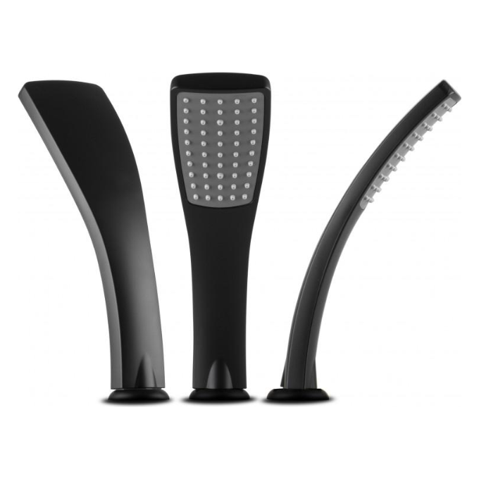 Змішувач на борт ванни Yoka Ruba Black Matt BZ.RUBA-3-BLK (чорний матовий, каскадний вилив, на три отвори), фото , изображение 3