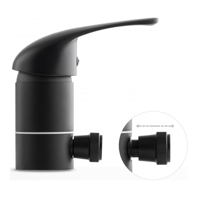 Змішувач на борт ванни Yoka Ruba Black Matt BZ.RUBA-3-BLK (чорний матовий, каскадний вилив, на три отвори), фото , изображение 4