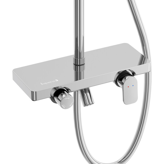 Душевая система Imprese Modus D Chrome t030B08201SQ (хром, с изливом и полкой), Цвет производителя: хром, фото 2