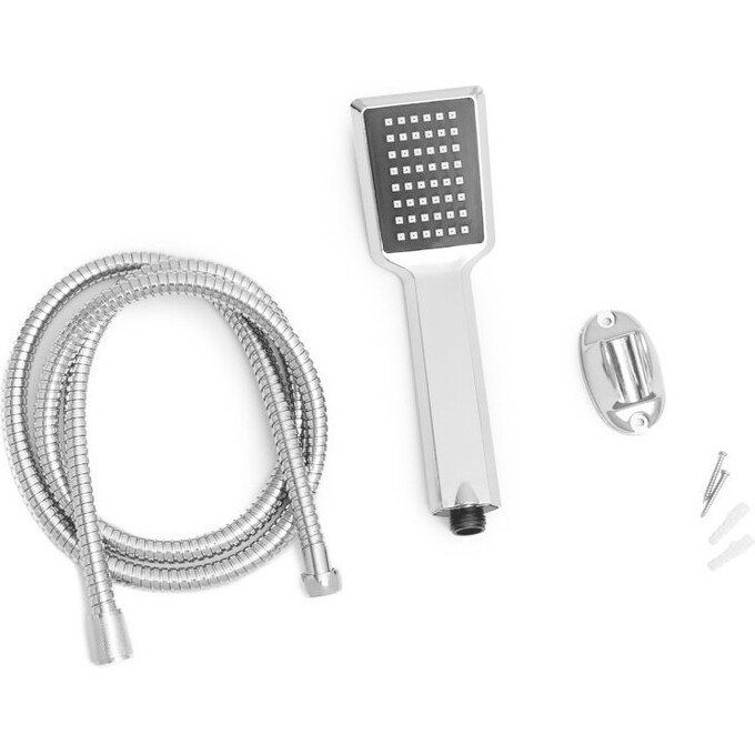 Лійка для душу Yoka Abba Chrome BP.ABBA-CHR (однорежимна, зі шлангом та тримачем), фото , изображение 5