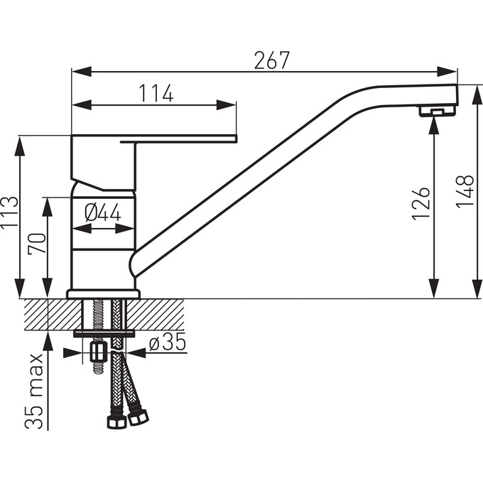Змішувач для кухні Ferro Algeo Chrome BAG4A, фото , изображение 3
