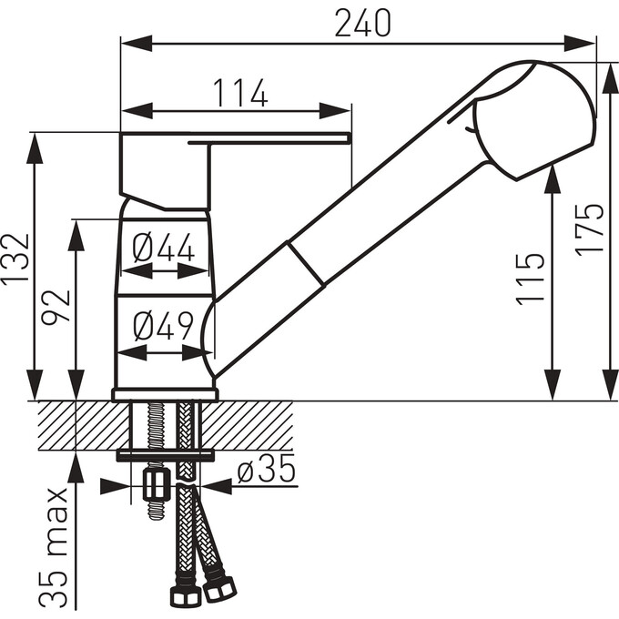 Змішувач для кухні Ferro Algeo Chrome BAG8 (з висувною лійкою), фото , изображение 2