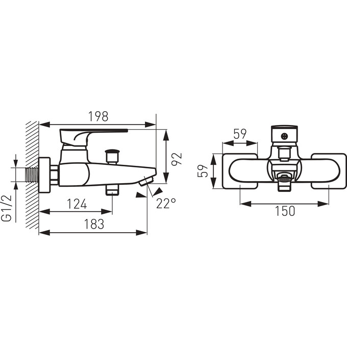 Змішувач для ванни Ferro Algeo Square Chrome BAQ1, фото , изображение 8
