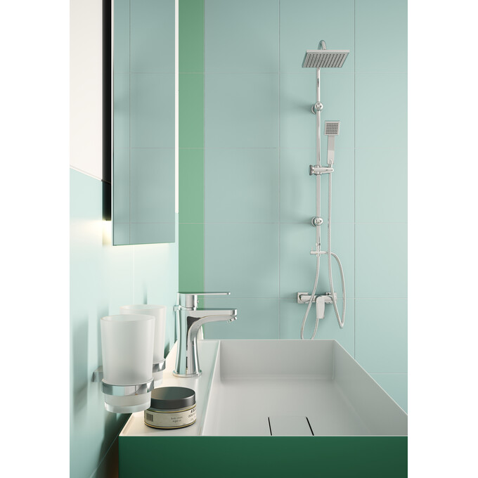 Змішувач для умивальника Ferro Algeo Square Chrome BAQ2 (з донним клапаном), фото , изображение 4