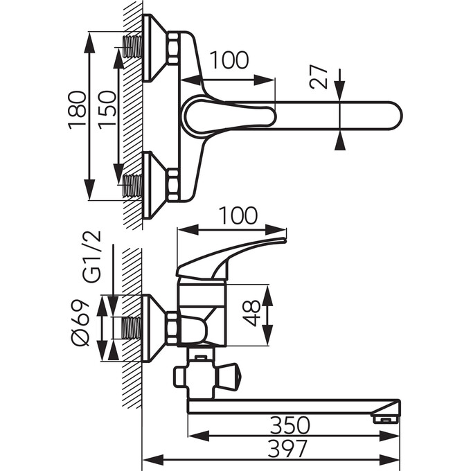 Змішувач для ванни Ferro Basic BBC5A, фото , изображение 8