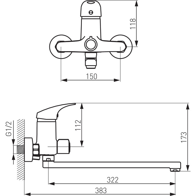 Змішувач для ванни Ferro One BFO5A, фото , изображение 8