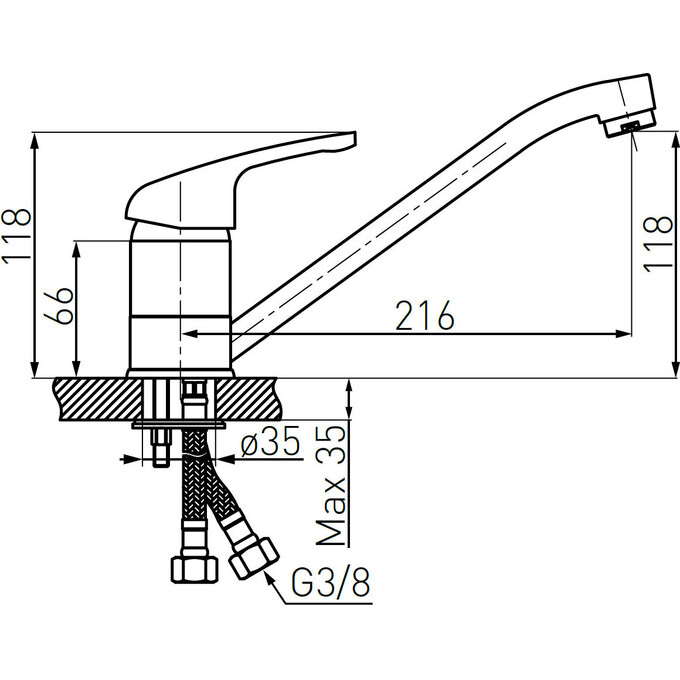 Змішувач для кухні Ferro Freya Sand BFR4S (пісочний), Колір виробника: пісочний, фото , изображение 4